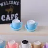 Miniatura estéreo xícara de café casa de boneca brinquedo pingente chaveiro diy pingente acessórios de resina materiais artesanais