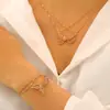 Collar y Pulsera de Mariposa Ins Transfronterizos Europeos y Americanos, Accesorios de Princesa Asimétricos Magnéticos de Pedrería Colorida para Mejores Amigas