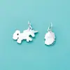 Plata Esterlina S925 Pegamento Lindo Dibujo Animado Unicornio Colgante DIY Pulsera de Cristal Collar Colgante Accesorios Pony