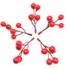 Accesorios de Navidad Guirnalda de frutos rojos navideños Flor artificial enredadera recortes decoraciones Accesorios para corona de árbol de Navidad 7 cabezas 14 cabezas