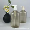 Frasco Transparente Plano de 300ml para Loção, Gel de Banho, Shampoo, Sabonete Líquido para as Mãos, Limpador Facial Recarregável Tipo Pump, Frasco para Produto de Skincare