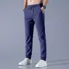 Comercio Exterior Transfronterizo Pantalones Casuales Estilo Coreano para Hombre de Seda Helada Talla Grande Tendencia de Moda Suministro de Comercio Exterior Stock Mayorista Pantalones Rectos