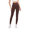 Procesamiento y personalización de pantalones de yoga para mujer, leggings de cintura alta con cepillado de doble cara, pantalones deportivos de fitness con realce de glúteos color piel OEM.