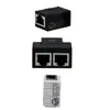 Conector de Red para Cable de Red de Oreja Pequeña, Divisor Extensor, Adaptador de Red Rj45 de Cabeza de Cristal Gigabit de Paso Directo