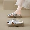 Sandalias Planas Baotou para Mujer Verano 2024 Nuevas Chanclas de Exterior con Punta Cuadrada para Faldas