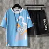 Nuevo Conjunto de Dos Piezas para Hombre de Verano Camiseta de Manga Corta y Shorts tipo Traje Camuflaje Tendencia Hombre Guapo Casual Transpirable Deportivo