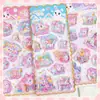 Shinle Desenho Animado Infantil Transfronteiriço Coelho Shinle Folha de Ouro Adesivos Preenchidos com Óleo Recompensas de Jardim de Infância para Crianças Adesivos 3D Preenchidos com Água