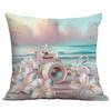 Funda de almohada de playa colorida, hermosa y romántica, de Amazon transfronterizo, funda de almohada periférica con diseño de vida marina