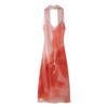 Vestido de tirantes para mujer con bufanda, estilo europeo y americano popular en Aliexpress, estampado tie-dye