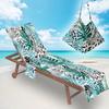 Nueva Funda de Microfibra para Silla de Playa Reclinable Toalla de Playa Bolsa Estampado Digital Serie Estampado de Hojas Costeras