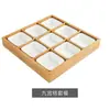 Bandeja ecológica de bambú, bandeja de madera para frutos secos, vajilla de nueve compartimentos para hot pot, plato para guarniciones, bandeja para bocadillos para preparar té