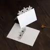 Tarjeta de Asiento Nieve Navideña de Nuevo Producto Transfronteriza Corte Láser Tarjeta de Mesa Festiva Blanco Hielo Tarjeta Pequeña Blanco Perla
