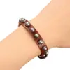 Pulseira de Couro com Rebite de Liga Metálica Desgastada Estilo Retrô Cruzada Pulseira de Couro PU Masculina Pulseira Simples Versátil Estilo Punk Atacado