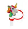 Cubierta de Popote de Silicona de Unicornio de Dibujos Animados Forma de Caballo Pequeño Compatible con Botella de Agua Stanley Tapa de Popote a Prueba de Polvo y Manchas