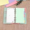 A6A5 Índices Coloridos de Hojas Sueltas de 6 Agujeros Páginas Interiores Páginas Divisorias Universales Cuaderno Especial al por Mayor 230g