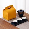 Juego de té de viaje, apto para exteriores, portátil, para acampar, equipo para beber té, taza exprés de cerámica, tetera de kung fu para oficina