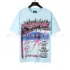 Rua Principal Hip Hop Grafite Rua Transfronteiriça Comércio Exterior Casual Americano Desenho Animado Estampa de Letras Camiseta de Manga Curta Moda Masculina e Feminina