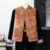Novo conjunto de outono estilo chinês para mães, jaqueta colete de veludo dourado, novo modelo 2026, terno estilo chinês para mulheres de meia-idade e idosas
