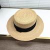 Chapéu de Palha Hua Qiao Rafi para Mulheres Primavera e Verão Pequeno Chapéu de Palha Plana Estilo Japonês Chapéu de Praia de Viagem para Todos os Jogos