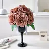 Rosas Artificiais, Arranjos de Flores de Mesa de Jantar de Luxo Leve de Alta Qualidade, Enfeites Decorativos, Flores Artificiais, Buquês, Arranjos Florais, Entrega Transfronteiriça