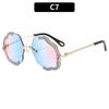 Gafas de sol sin montura preciosas y elegantes para mujer, gafas de sol con incrustaciones de diamantes europeas y americanas transfronterizas, gafas de sol para fiesta de gala