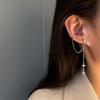 Nuevo clip de oreja con forma de estrella Flow Su Mang con incrustaciones de diamantes para mujer, de una sola pieza, con agujeros para las orejas, accesorio de alta gama de estilo frío para mujer.