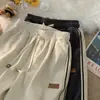 Calça de Veludo Cotelê Masculina Primavera e Outono Marca Americana de Moda Calça Esportiva Listrada Calça Masculina Solta Casual Calça Reta