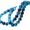 Cuentas sueltas de ágata rayado azul Jingyu con cuentas semiterminadas para accesorios tejidos a mano DIY pulsera material para abalorios