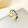 Anillo Ladrillo de Diseño Nicho de Alta Gama Lujo Accesible para Mujer Moda Europea y Americana Creativo Zirconia Chapado en Oro Anillo Abierto Ajustable