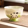 Planta de Fábrica Ceniza de Carbón Taza de Té Kung Fu Pintada a Mano Tallada en Pilar Tipo Flor de Panda Taza de Maestro Taza de Té Taza de Cata de Té Taza de Té Taza Individual