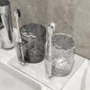Glacier Pattern Mouthwash Cup Doméstico Escovação Feminina Gargle Cup Boca Cup Grande Capacidade Transparente Escova de Dentes Titular Copo