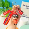 Chaveiro original de bombeiro boneco de desenho animado pingente de polícia pingente de bolsa presente de feriado lembrança atacado