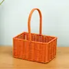 Cesta de Flores de Festival Rattan Sintético Palha Nova Cesta Tecida Pura Cesta de Flores Portátil Flor Seca Flor Arranjo de Flores Arte Floral Acompanhamento Cerimônia