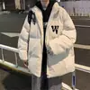 2025 Novo Outono Masculino Algodão Roupa Exterior Estilo Coreano Tendência Acolchoado Solto Estilo Hong Kong Jaqueta Masculina Tendência Inverno Versátil Roupa Exterior de Algodão