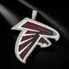 Pendente de Logo de Equipe de Falcão Esmaltado com Personalidade de Strass Completo Cruz Europeia e Americana Acessórios de Joias para Colar Hip Hop Masculino