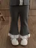 Wulibu 2026 Primavera y Otoño Nuevo Estilo Camiseta Básica de Manga Larga para Niñas Pantalones Acampanados Retro para Niños Conjunto Casual Tendencia