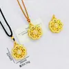 Colar Pingente Mandala Roda do Tempo Oca Cravejado com Diamantes Banhado a Ouro, Novo Estilo Chinês, Luxo de Nicho, Pingente com Toque de Alto Padrão para Mulheres