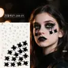 Pegatinas Faciales de Halloween con Diamantes, Pegatinas de Maquillaje con Forma Especial de Calavera Araña, Cos Oscuro Naranja Negro con Pegatinas Adhesivas