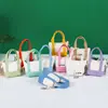 Bolsa de lona mini personalizada transfronteriza para guardar audífonos, llaves y labial, monedero mini colorido de patchwork