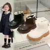 Botines Cortos para Niñas con Adorno de Encaje Botas de Princesa 2026 Primavera/Otoño Nuevos Botines de Cuero Antideslizantes Estilosos Botas Individuales para Niños Medianos y Mayores