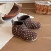 Botas Martin de moda para niña estilo coreano con lunares, nueva colección primavera/otoño/invierno 2026, con cremallera lateral, suela suave y diseño estilo princesa