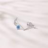 Aretes de botón de plata s925 para mujer estilo coreano alas de ángel elegantes aretes de celebridad en línea diseño personalizado estilo ins aretes de moda