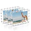 Porta-retrato magnético de acrílico em formato de onda com bordas de renda, fecho magnético forte, suporte de exibição de fotos, expositor e porta-armazenamento de cartões fotográficos de caça às estrelas personalizado