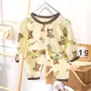 Roupas de Ar Condicionado Infantis de Verão Fio de Camada Dupla Gola Redonda Estampada Móveis Domésticos