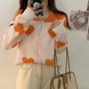Suéter de Solapa Grande con Cuentas Suelto Corazón Dulce Cárdigan Tejido Chaqueta Estilo Transfronterizo Otoño e Invierno Nueva Ropa Casual para Mujer