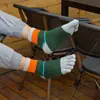 Calcetines de cinco dedos para hombre, hilo de algodón, cintura alta, caña media, calcetines para dedos, absorbentes de sudor, calcetines para dedos del pie, procesamiento al por mayor, Cinco Dedos para las Cuatro Estaciones