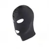 Casco erótico para adultos para cosplay, máscara de ojos de tela elástica, máscara facial con ojos y boca descubiertos, juguete de casco de cara completa