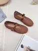 Sandalias Cerradas de Tejido Hueco Estilo Francés para Mujer, Zapatos Perforados Verano 2026, Piel Suave, Zapatos Mary Jane de Suela Suave, Zapatos de Malla