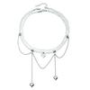 Europa y Estados Unidos joyería transfronteriza amor circón diseño de borla de doble cadena cadena para clavícula ins lujo ligero de alta gama collar de cristal