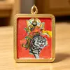 Venta Directa al por Mayor de Amuletos Taoístas y Budistas Pintados a Mano con el Dios Marcial de la Riqueza Zhao Gongming en Thangka Vermellón Pintado en Oro Estilo Tíbet